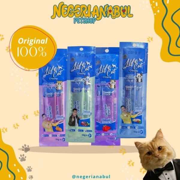 LIFE CAT Creamy Snack Cemilan Kucing 2 Pcs